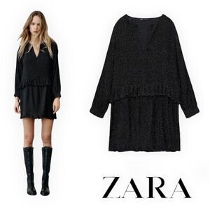 ZARA | Black | MICRO DOT MINI DRESS